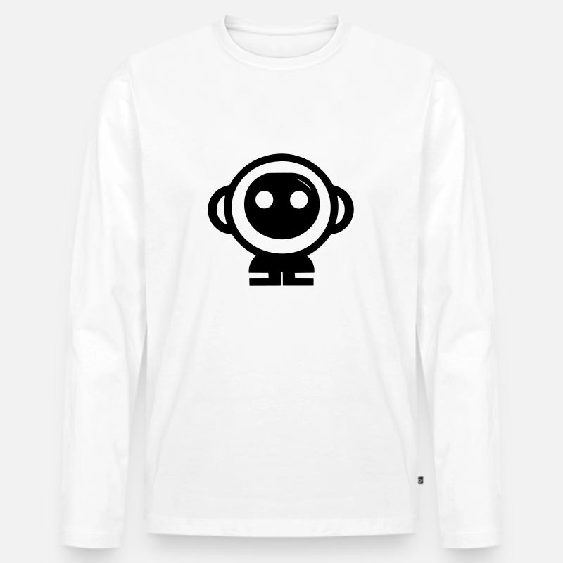 Kleiner Roboter - Männer Premium Bio Langarmshirt - Weiß