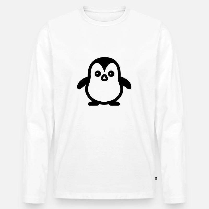 Pinguin - Männer Premium Bio Langarmshirt - Weiß