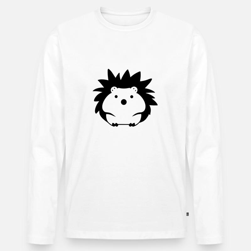 Igel - Männer Premium Bio Langarmshirt - Weiß