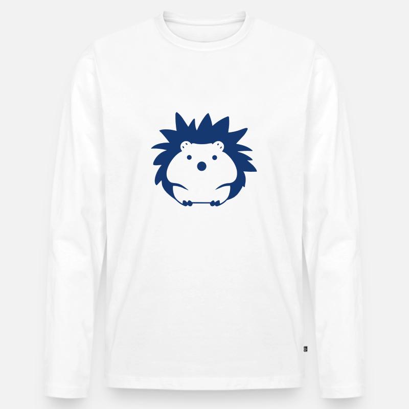 Igel - Männer Premium Bio Langarmshirt - Weiß