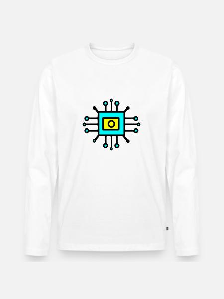Chip Digital Computer Sensor - Men's Premium Organic Long Sleeve Shirt - white