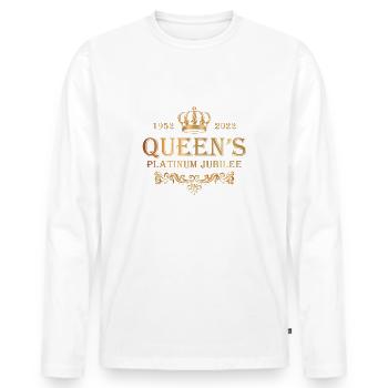 British Queen Monarchy Platinum Jubilee - Men's Premium Organic Long Sleeve Shirt - white - Front - Nico (187cm)