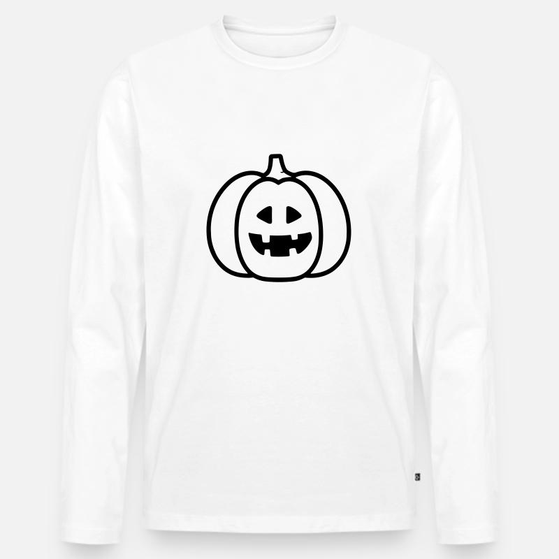 Kürbis - Männer Premium Bio Langarmshirt - Weiß