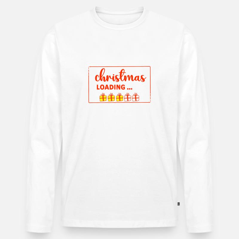 christmas loading - Weihnachtspulli 2.0 - Männer Premium Bio Langarmshirt - Weiß