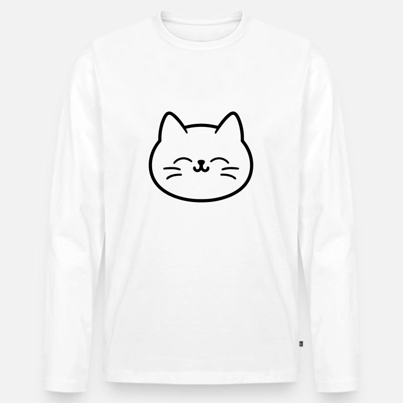 Kätzchen - Männer Premium Bio Langarmshirt - Weiß