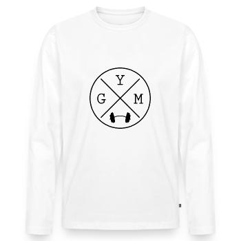 Gym - T-shirt manches longues Premium bio Homme - blanc - Devant - Nico (187cm)