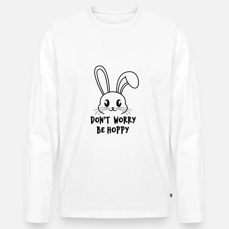 Don't worry be hoppy - Männer Premium Bio Langarmshirt - Weiß