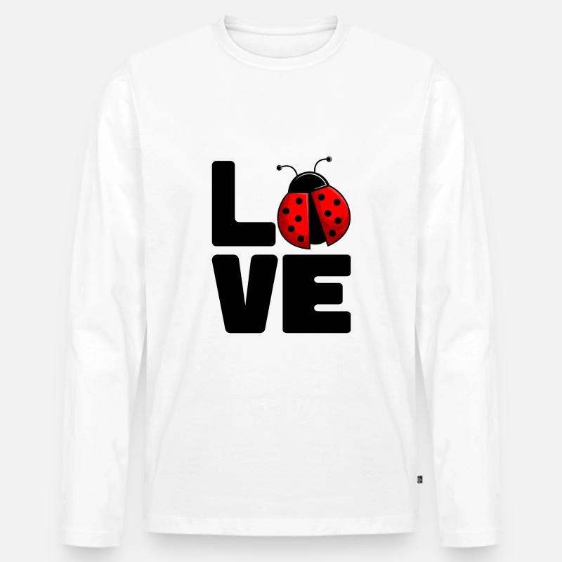 Marienkäfer - Männer Premium Bio Langarmshirt - Weiß