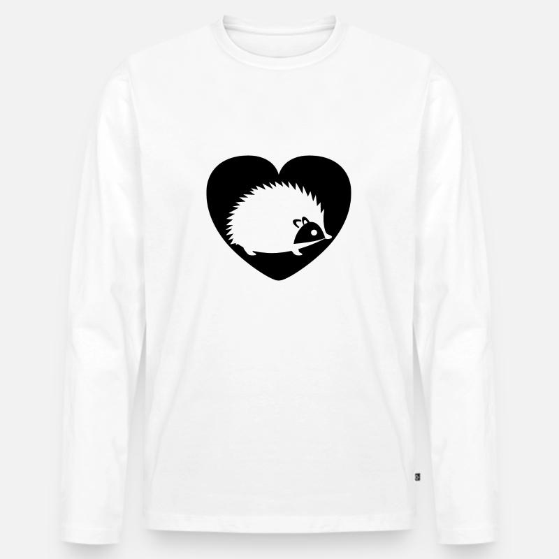 Igel - Männer Premium Bio Langarmshirt - Weiß