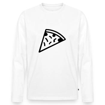 part de pizza - T-shirt manches longues Premium bio Homme - blanc - Devant - Nico (187cm)