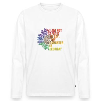Meine Tochter ist lesbisch - Männer Premium Bio Langarmshirt - Weiß - Vorne - Nico (187cm)