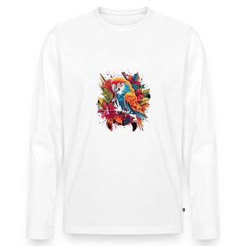 Exotic Parrot Whirlwind - Men's Premium Organic Long Sleeve Shirt - white - Front - Nico (187cm)
