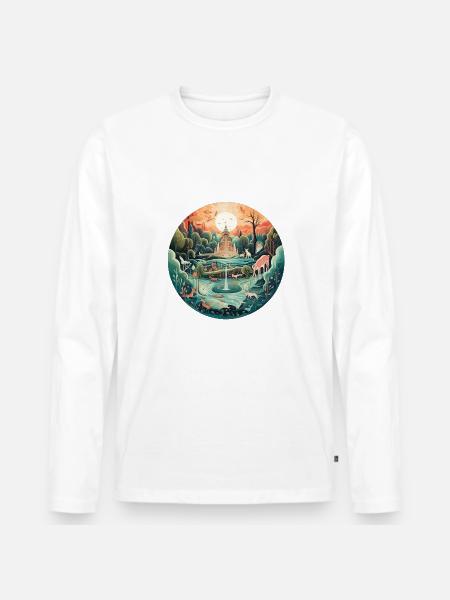 Dreamscape Yoga - Men's Premium Organic Long Sleeve Shirt - white