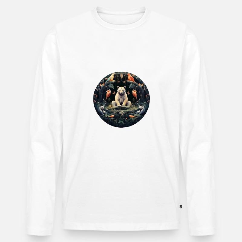 Harmony Circle - Männer Premium Bio Langarmshirt - Weiß