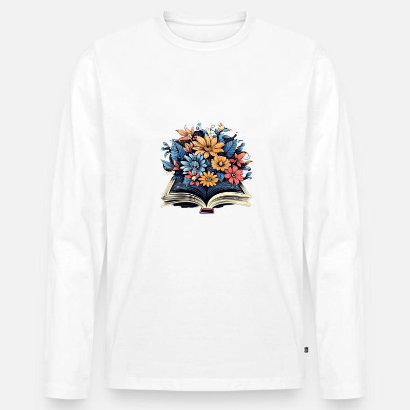 Wortgarten - Männer Premium Bio Langarmshirt - Weiß