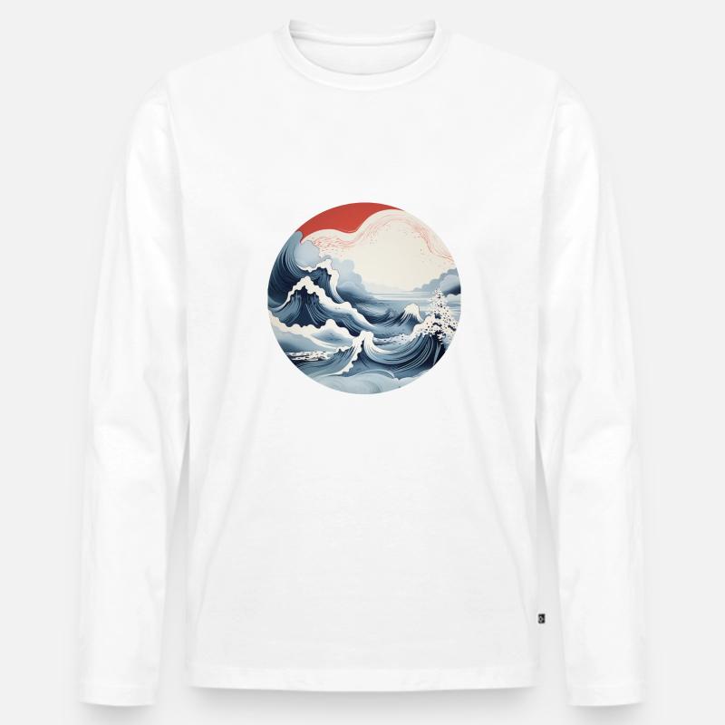 Kiku-Peak - Männer Premium Bio Langarmshirt - Weiß