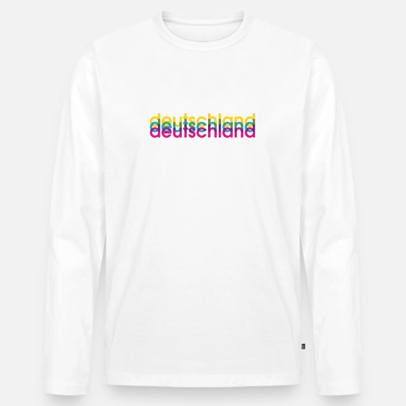 Deutschland CMYK - Männer Premium Bio Langarmshirt - Weiß