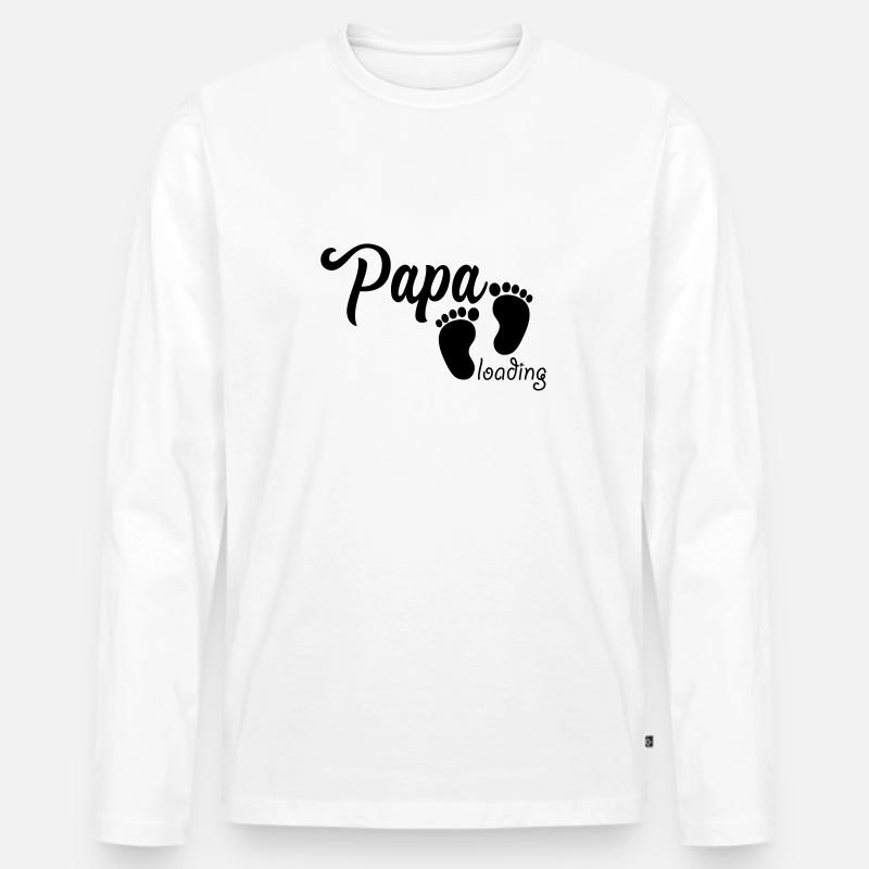 Papa Loading - Männer Premium Bio Langarmshirt - Weiß