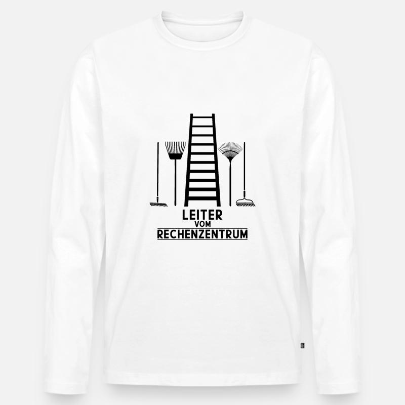 LEITER VOM RECHENZENTRUM - Männer Premium Bio Langarmshirt - Weiß