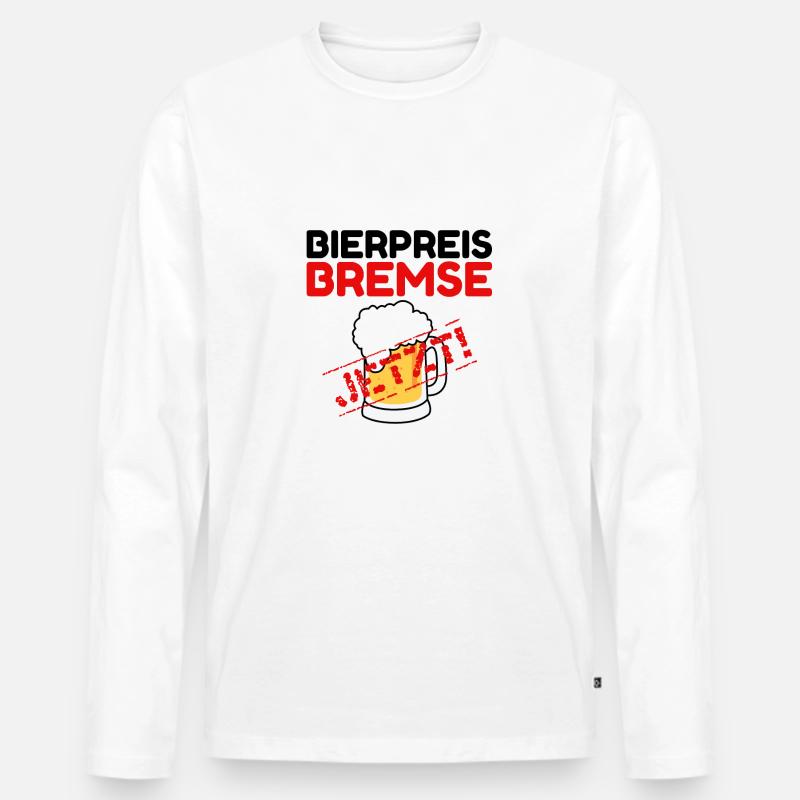 Bierpreisbremse - Jetzt! - Männer Premium Bio Langarmshirt - Weiß