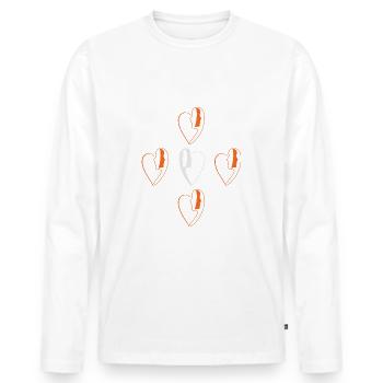 Carré amoureux. - T-shirt manches longues Premium bio Homme - blanc - Devant - Nico (187cm)
