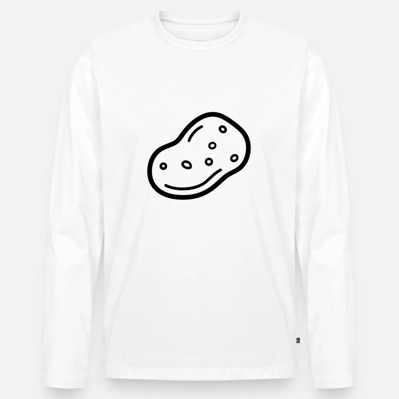 Kartoffel - Männer Premium Bio Langarmshirt - Weiß