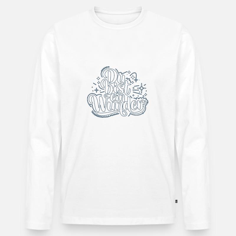 Du bist ein Wunder - Männer Premium Bio Langarmshirt - Weiß