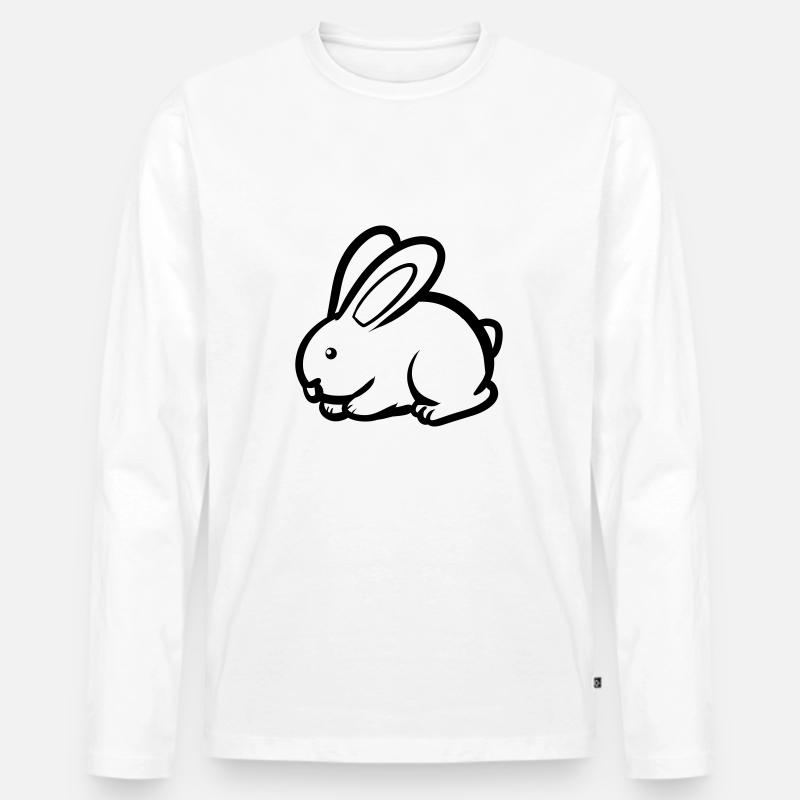Cooler Hase - Männer Premium Bio Langarmshirt - Weiß