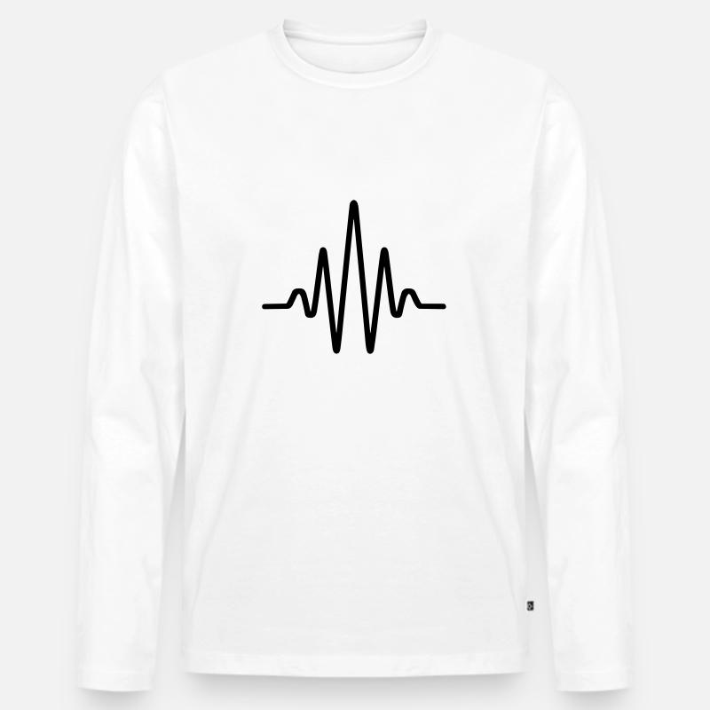 Puls, Herzschlag - Männer Premium Bio Langarmshirt - Weiß