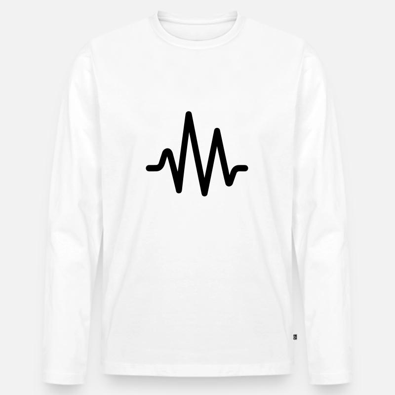 Herzschlag, Puls - Männer Premium Bio Langarmshirt - Weiß