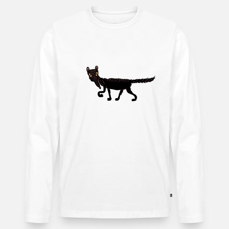 Hund - Männer Premium Bio Langarmshirt - Weiß
