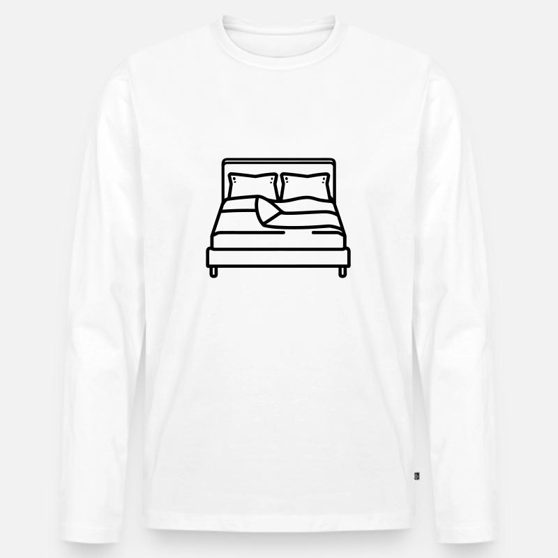 Bett - Männer Premium Bio Langarmshirt - Weiß