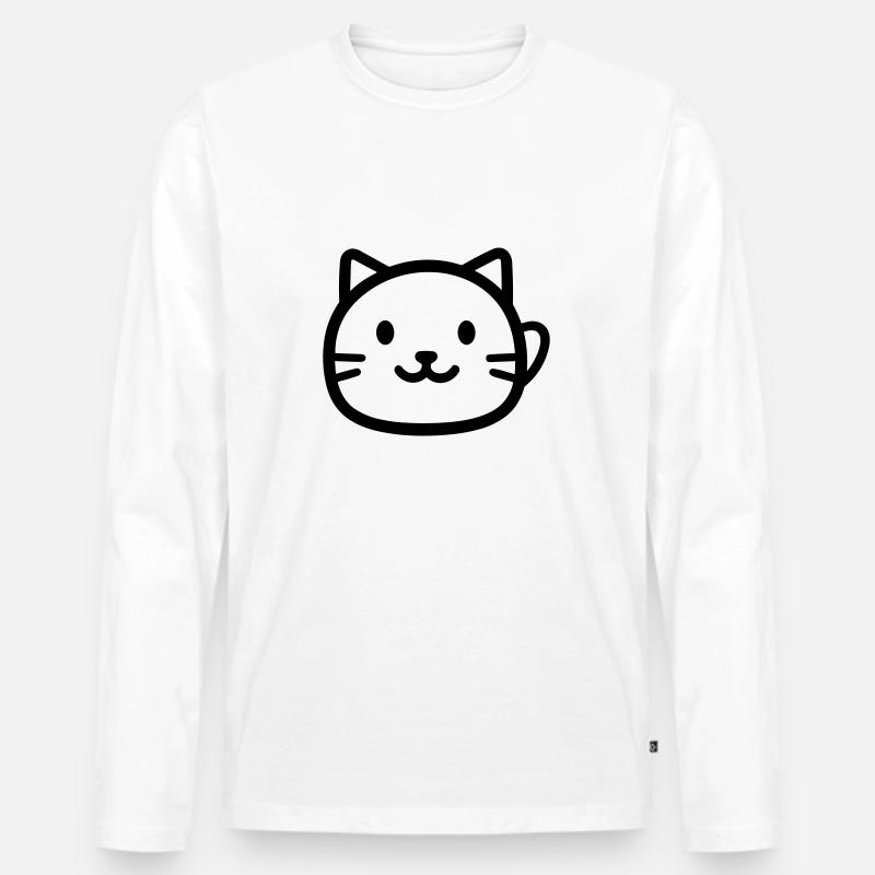 Katze - Männer Premium Bio Langarmshirt - Weiß