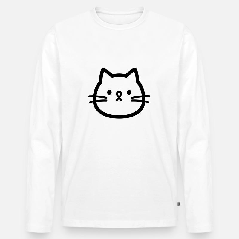 Katze - Männer Premium Bio Langarmshirt - Weiß