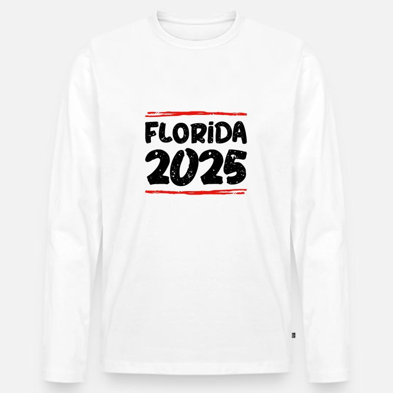Florida 2025 Spruch - Männer Premium Bio Langarmshirt - Weiß
