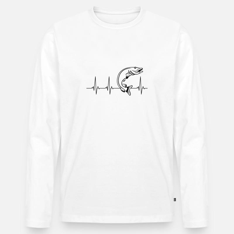 Hecht - Männer Premium Bio Langarmshirt - Weiß