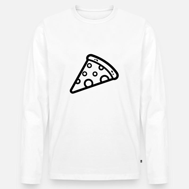Pizzastück - Männer Premium Bio Langarmshirt - Weiß