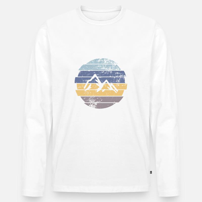 Berg - Männer Premium Bio Langarmshirt - Weiß
