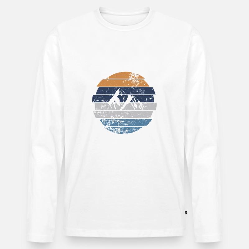Berg - Männer Premium Bio Langarmshirt - Weiß