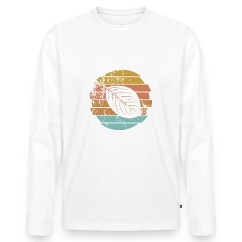 Blatt - Männer Premium Bio Langarmshirt - Weiß - Vorne - Nico (187cm)