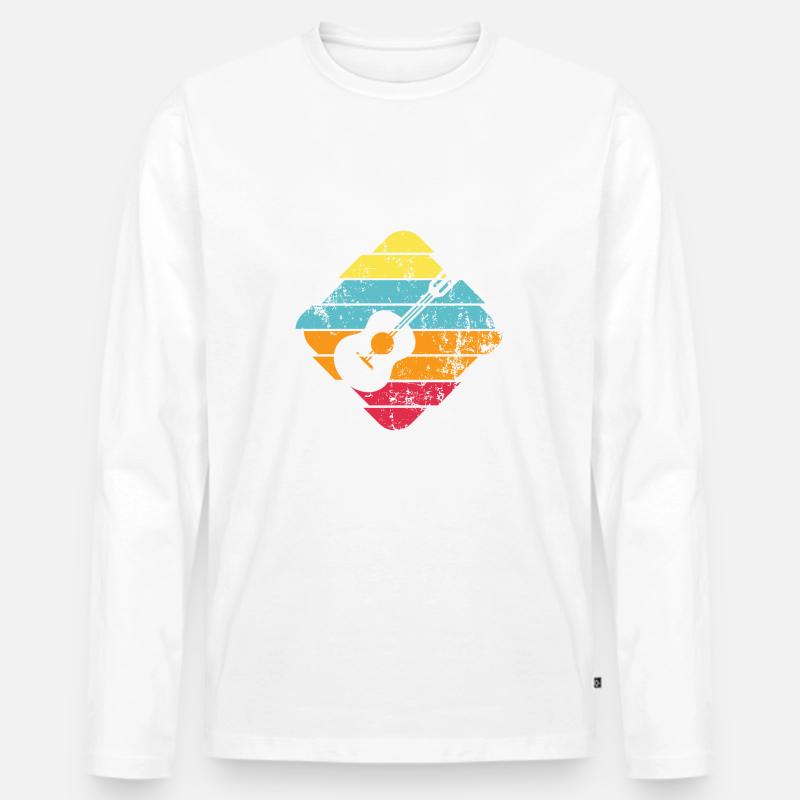 Ukulele - Männer Premium Bio Langarmshirt - Weiß