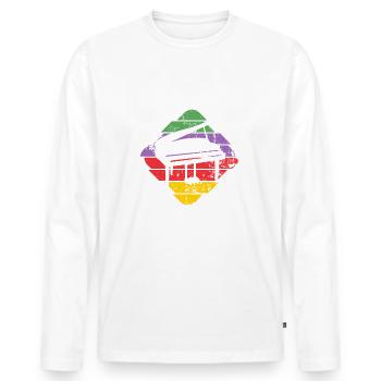 piano - Men's Premium Organic Long Sleeve Shirt - white - Front - Nico (187cm)