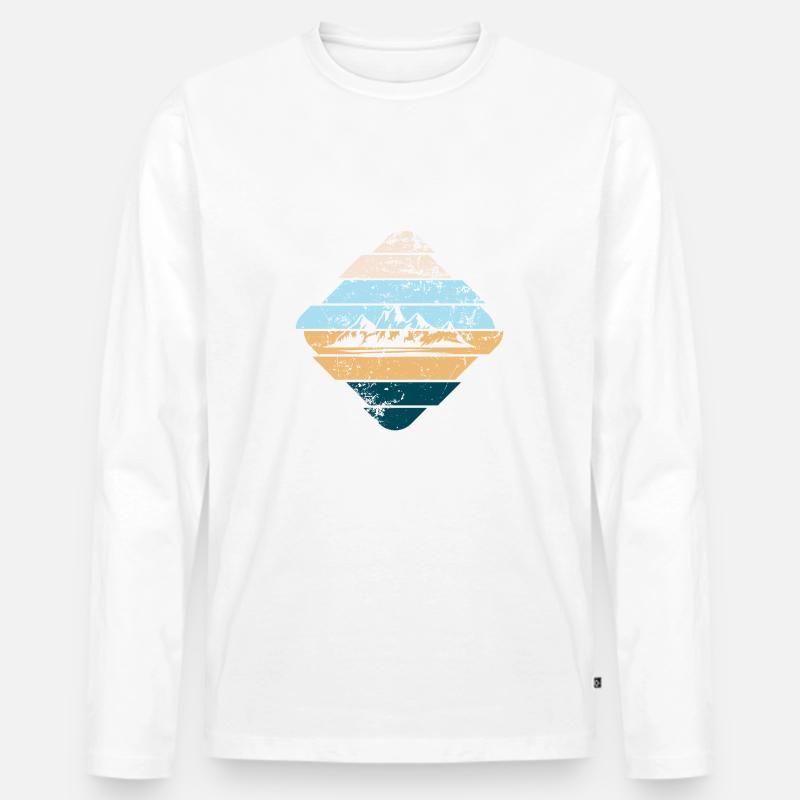 Berg - Männer Premium Bio Langarmshirt - Weiß
