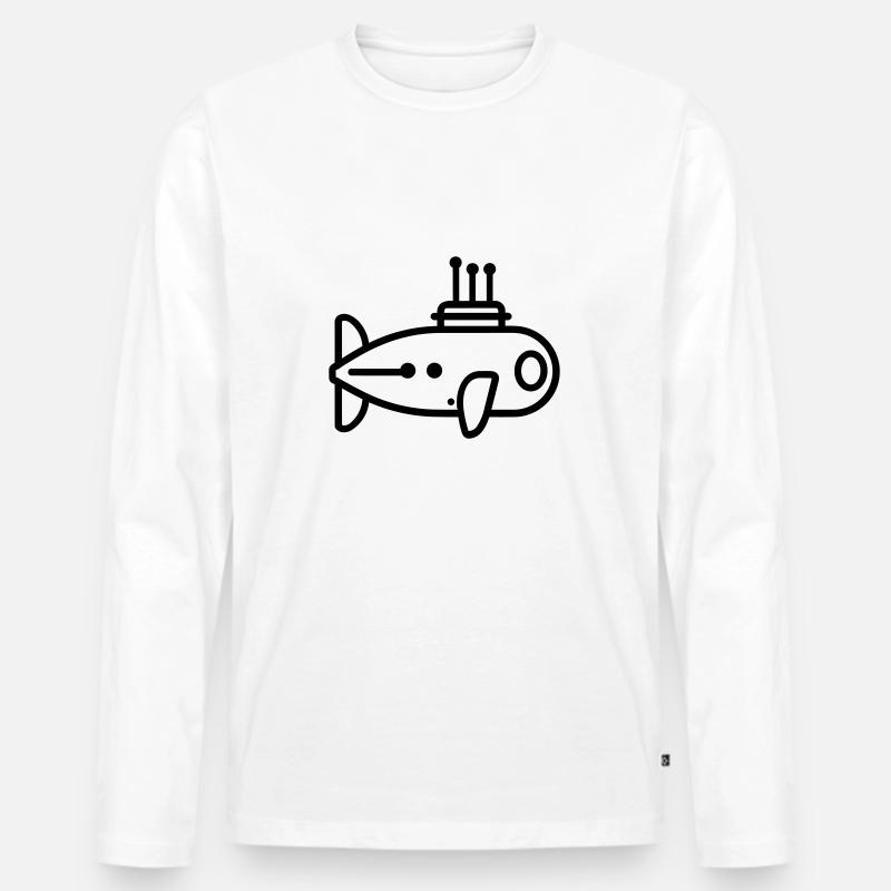 U-Boot-Boot - Männer Premium Bio Langarmshirt - Weiß