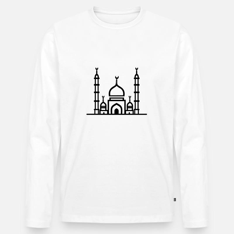 Moschee - Männer Premium Bio Langarmshirt - Weiß