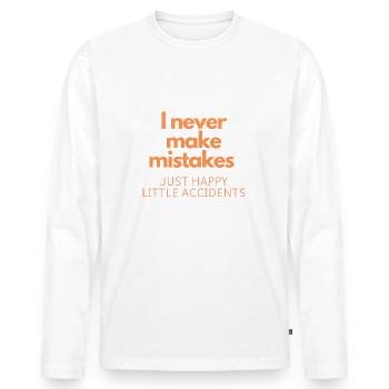 Je ne fais jamais d’erreurs ! - T-shirt manches longues Premium bio Homme - blanc - Devant - Nico (187cm)