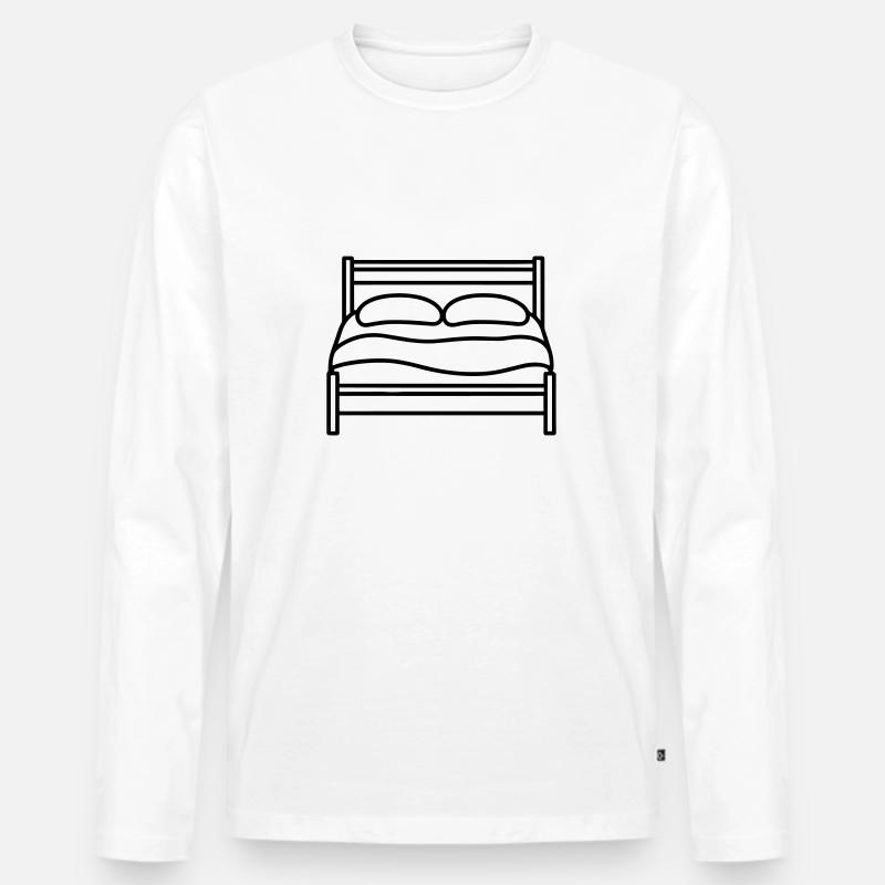 Bett - Männer Premium Bio Langarmshirt - Weiß
