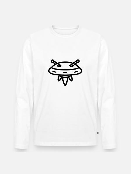 flying saucer - Men's Premium Organic Long Sleeve Shirt - white