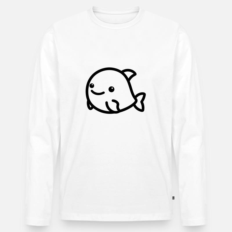 Delfin - Männer Premium Bio Langarmshirt - Weiß