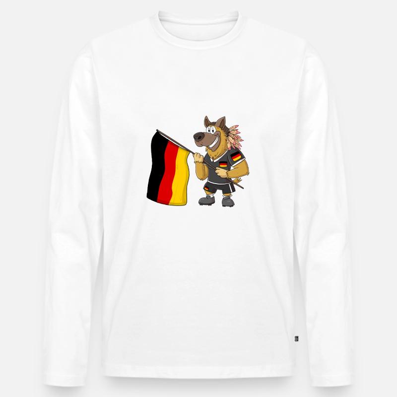 Deutscher Rasta Hund - Männer Premium Bio Langarmshirt - Weiß